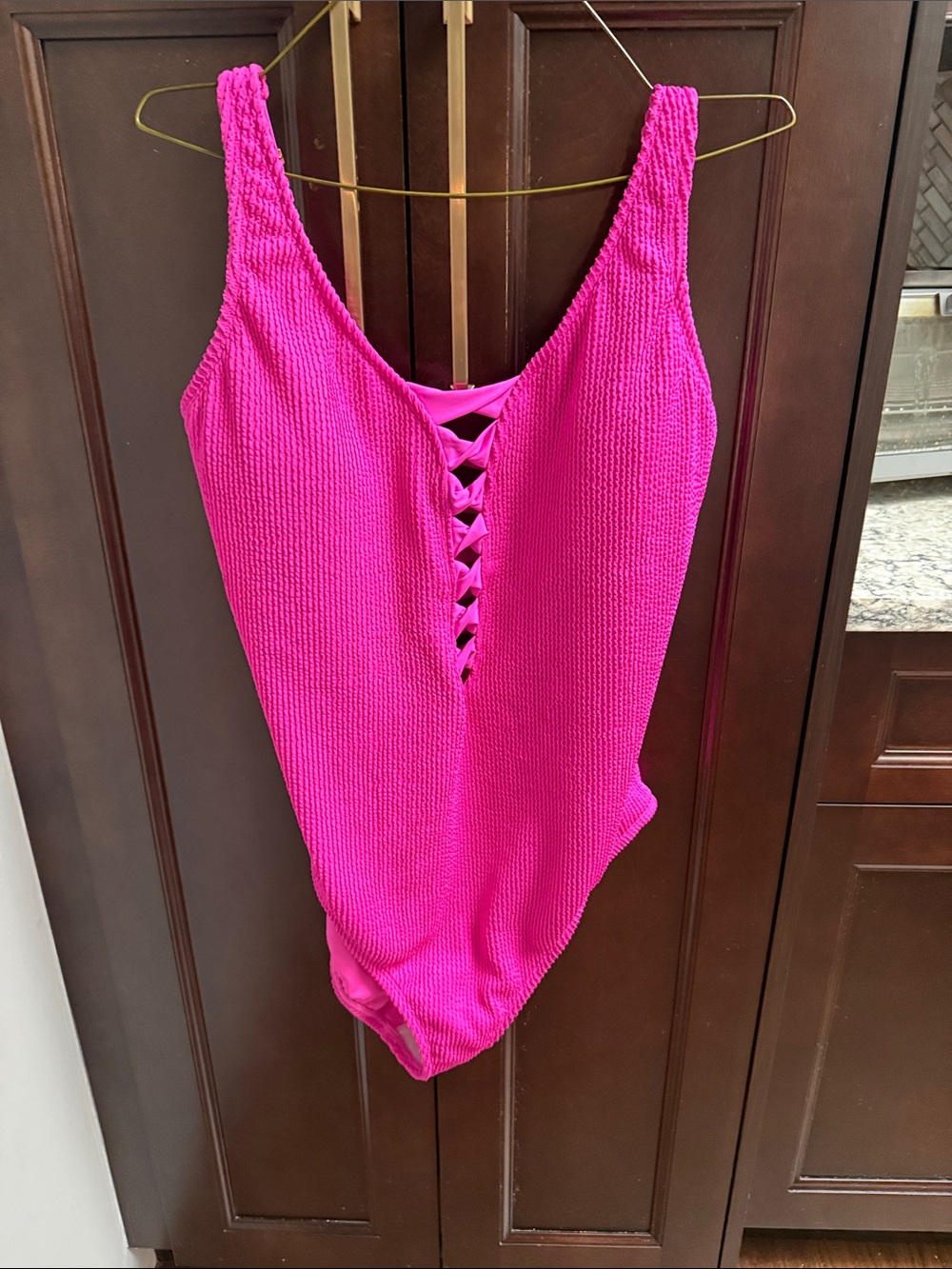 Bleu Rod Beattie Hot Pink Textured One-Piece Swimsuit